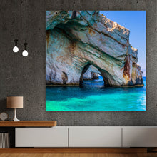 Lade das Bild in den Galerie-Viewer, Leinwandbild Malerische Inselküste Quadrat