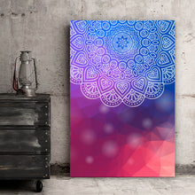 Lade das Bild in den Galerie-Viewer, Poster Mandala auf abstraktem Hintergrund Hochformat