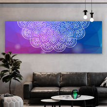 Lade das Bild in den Galerie-Viewer, Leinwandbild Mandala auf abstraktem Hintergrund Panorama