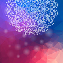 Lade das Bild in den Galerie-Viewer, Leinwandbild Mandala auf abstraktem Hintergrund Quadrat