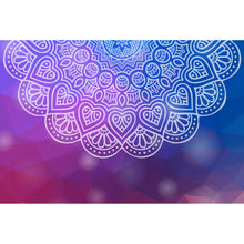 Lade das Bild in den Galerie-Viewer, Aluminiumbild gebürstet Mandala auf abstraktem Hintergrund Querformat