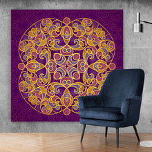 Lade das Bild in den Galerie-Viewer, Leinwandbild Mandala im Ost Stil Quadrat
