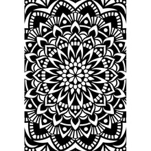 Lade das Bild in den Galerie-Viewer, Leinwandbild Mandala Schwarz Weiß Hochformat
