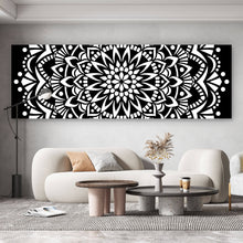 Lade das Bild in den Galerie-Viewer, Poster Mandala Schwarz Weiß Panorama
