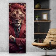 Lade das Bild in den Galerie-Viewer, Aluminiumbild gebürstet Boss Löwe Panorama Hoch