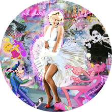 Lade das Bild in den Galerie-Viewer, Aluminiumbild Marilyn Neon Pop Art Kreis