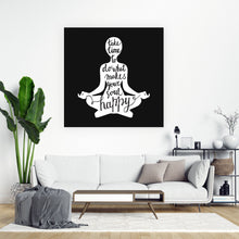 Lade das Bild in den Galerie-Viewer, Poster Meditation Weiß auf Schwarz Quadrat