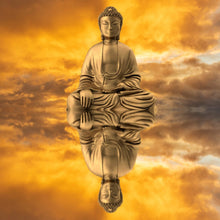 Lade das Bild in den Galerie-Viewer, Acrylglasbild Meditierender Buddha Quadrat