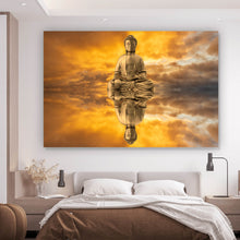 Lade das Bild in den Galerie-Viewer, Leinwandbild Meditierender Buddha Querformat