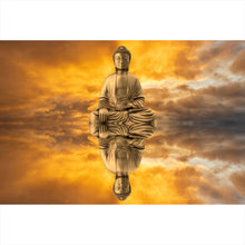 Lade das Bild in den Galerie-Viewer, Leinwandbild Meditierender Buddha Querformat