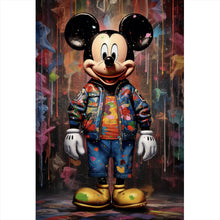 Lade das Bild in den Galerie-Viewer, Poster Mickey Graffitiy Abstrakt Hochformat