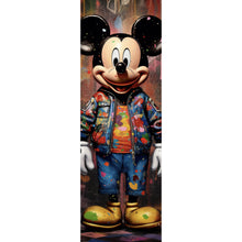 Lade das Bild in den Galerie-Viewer, Aluminiumbild gebürstet Mickey Graffitiy Abstrakt Panorama Hoch