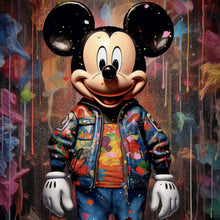 Lade das Bild in den Galerie-Viewer, Acrylglasbild Mickey Graffitiy Abstrakt Quadrat