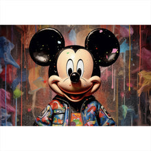 Lade das Bild in den Galerie-Viewer, Leinwandbild Mickey Graffitiy Abstrakt Querformat