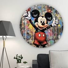 Lade das Bild in den Galerie-Viewer, Aluminiumbild gebürstet Micky mit Kola Abstrakt Kreis