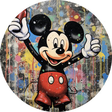 Lade das Bild in den Galerie-Viewer, Aluminiumbild gebürstet Micky mit Kola Abstrakt Kreis