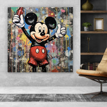 Lade das Bild in den Galerie-Viewer, Leinwandbild Micky mit Kola Abstrakt Quadrat