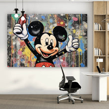 Lade das Bild in den Galerie-Viewer, Leinwandbild Micky mit Kola Abstrakt Querformat