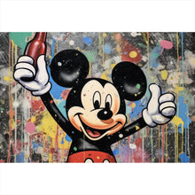 Lade das Bild in den Galerie-Viewer, Leinwandbild Micky mit Kola Abstrakt Querformat