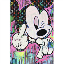 Lade das Bild in den Galerie-Viewer, Aluminiumbild gebürstet Micki Minni Pop Art Comic Hochformat