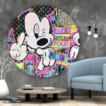 Lade das Bild in den Galerie-Viewer, Aluminiumbild gebürstet Micki Minni Pop Art Comic Kreis