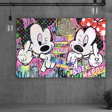 Lade das Bild in den Galerie-Viewer, Spannrahmenbild Micki Minni Pop Art Comic Querformat