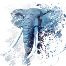 Lade das Bild in den Galerie-Viewer, Acrylglasbild Modern Art Elefant Blau Quadrat