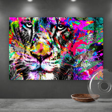 Lade das Bild in den Galerie-Viewer, Leinwandbild Modern Art Löwe Abstrakt Querformat