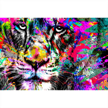 Lade das Bild in den Galerie-Viewer, Spannrahmenbild Modern Art Löwe Abstrakt Querformat