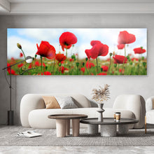 Lade das Bild in den Galerie-Viewer, Spannrahmenbild Mohnblumen Feld Panorama