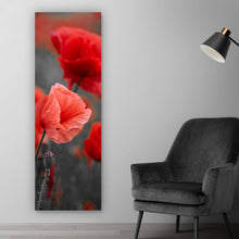 Lade das Bild in den Galerie-Viewer, Acrylglasbild Mohnblumen im Wind Panorama Hoch