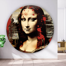 Lade das Bild in den Galerie-Viewer, Aluminiumbild Mona Lisa Portrait Abstrakt Kreis