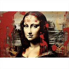 Lade das Bild in den Galerie-Viewer, Aluminiumbild Mona Lisa Portrait Abstrakt Querformat