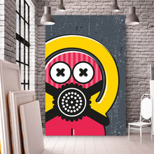 Lade das Bild in den Galerie-Viewer, Leinwandbild Mordern Art Monster mit Mundschutz Hochformat