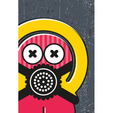 Lade das Bild in den Galerie-Viewer, Leinwandbild Mordern Art Monster mit Mundschutz Hochformat