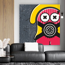 Lade das Bild in den Galerie-Viewer, Leinwandbild Mordern Art Monster mit Mundschutz Quadrat