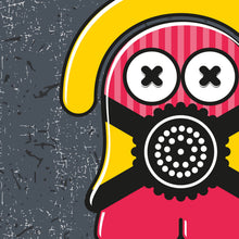 Lade das Bild in den Galerie-Viewer, Leinwandbild Mordern Art Monster mit Mundschutz Quadrat