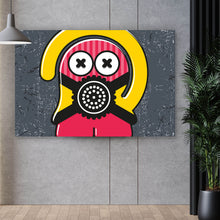 Lade das Bild in den Galerie-Viewer, Leinwandbild Mordern Art Monster mit Mundschutz Querformat