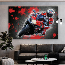 Lade das Bild in den Galerie-Viewer, Poster Motorradfahrer Abstrakt Querformat