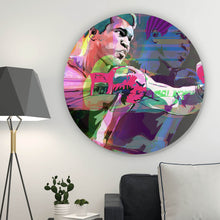 Lade das Bild in den Galerie-Viewer, Aluminiumbild gebürstet Muhammad Ali Pop Art Kreis