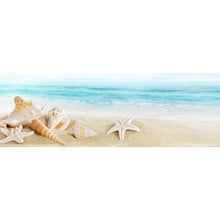 Lade das Bild in den Galerie-Viewer, Acrylglasbild Muscheln am Sandstrand Panorama