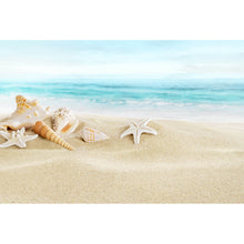 Lade das Bild in den Galerie-Viewer, Leinwandbild Muscheln am Sandstrand Querformat