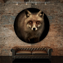 Lade das Bild in den Galerie-Viewer, Aluminiumbild gebürstet Mystischer Fuchs Digital Art Kreis