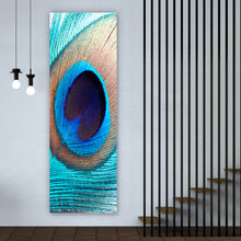Lade das Bild in den Galerie-Viewer, Poster Pfauenfeder Türkis Panorama Hoch