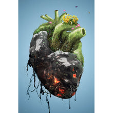 Lade das Bild in den Galerie-Viewer, Leinwandbild Nature Heart Digital Art Hochformat