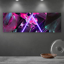 Lade das Bild in den Galerie-Viewer, Poster Neon Dreieck im Dschungel Panorama