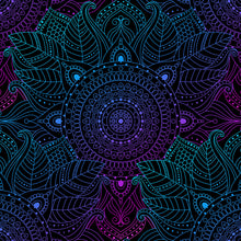 Lade das Bild in den Galerie-Viewer, Acrylglasbild Neon Mandala Quadrat