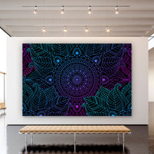 Lade das Bild in den Galerie-Viewer, Poster Neon Mandala Querformat
