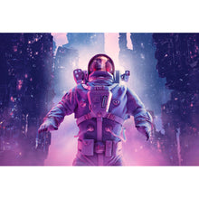 Lade das Bild in den Galerie-Viewer, Poster Neon Nacht Astronaut Querformat