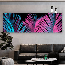 Lade das Bild in den Galerie-Viewer, Poster Neon Palmblätter Panorama